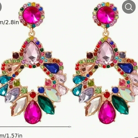 Multicolor Statement Earrings - Picture 3 of 4